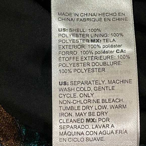 CHICO'S (NEW) Tapestry/Brocade Floral Long Line Blazer, Blk/Turq/Rust - 4/20-22 - Picture 8 of 10